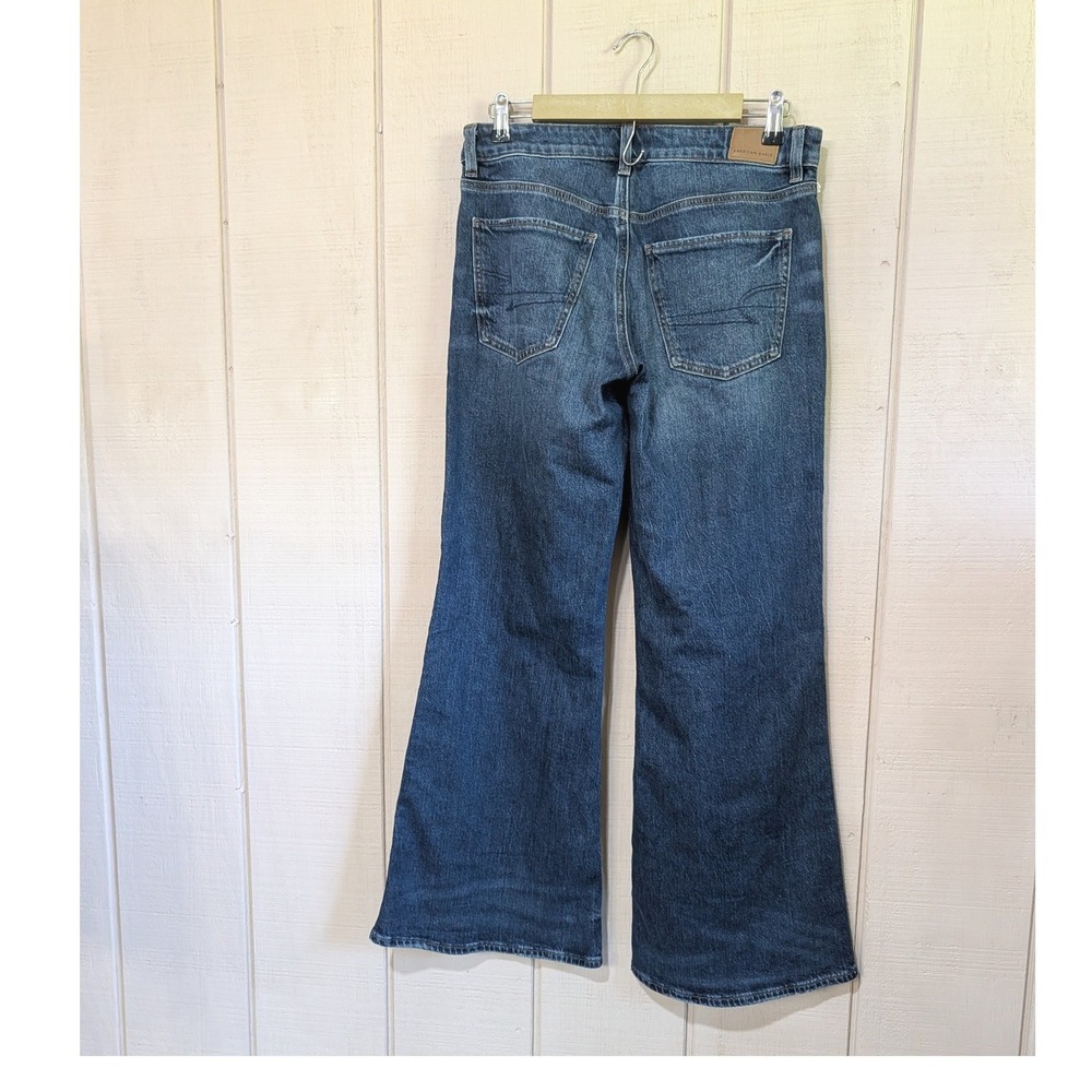American Eagle Low-Rise Flare Jean   Lace Trim Size 4 - Picture 2 of 13